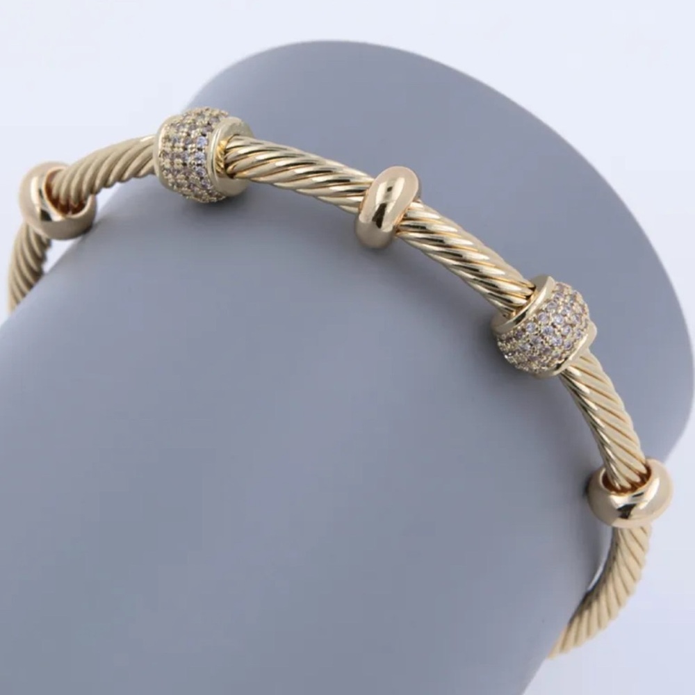 Elegant Gold-Tone Bracelet with Crystal Accents